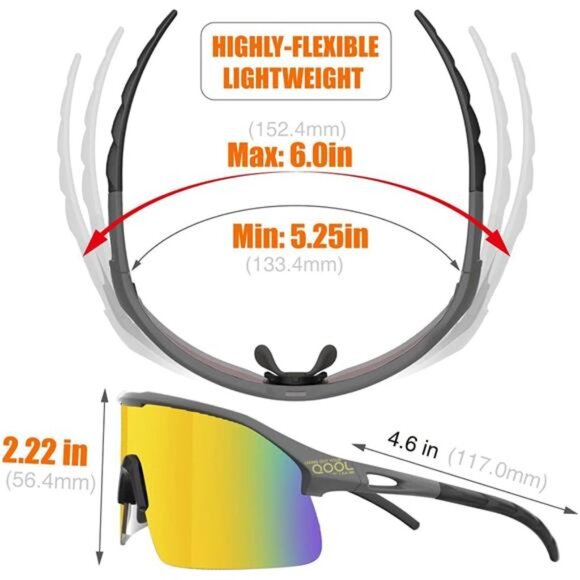 Polarized Cycling Sunglasses for Women and Men, Golfing Running Volleyball MTB - Picture 3 of 6